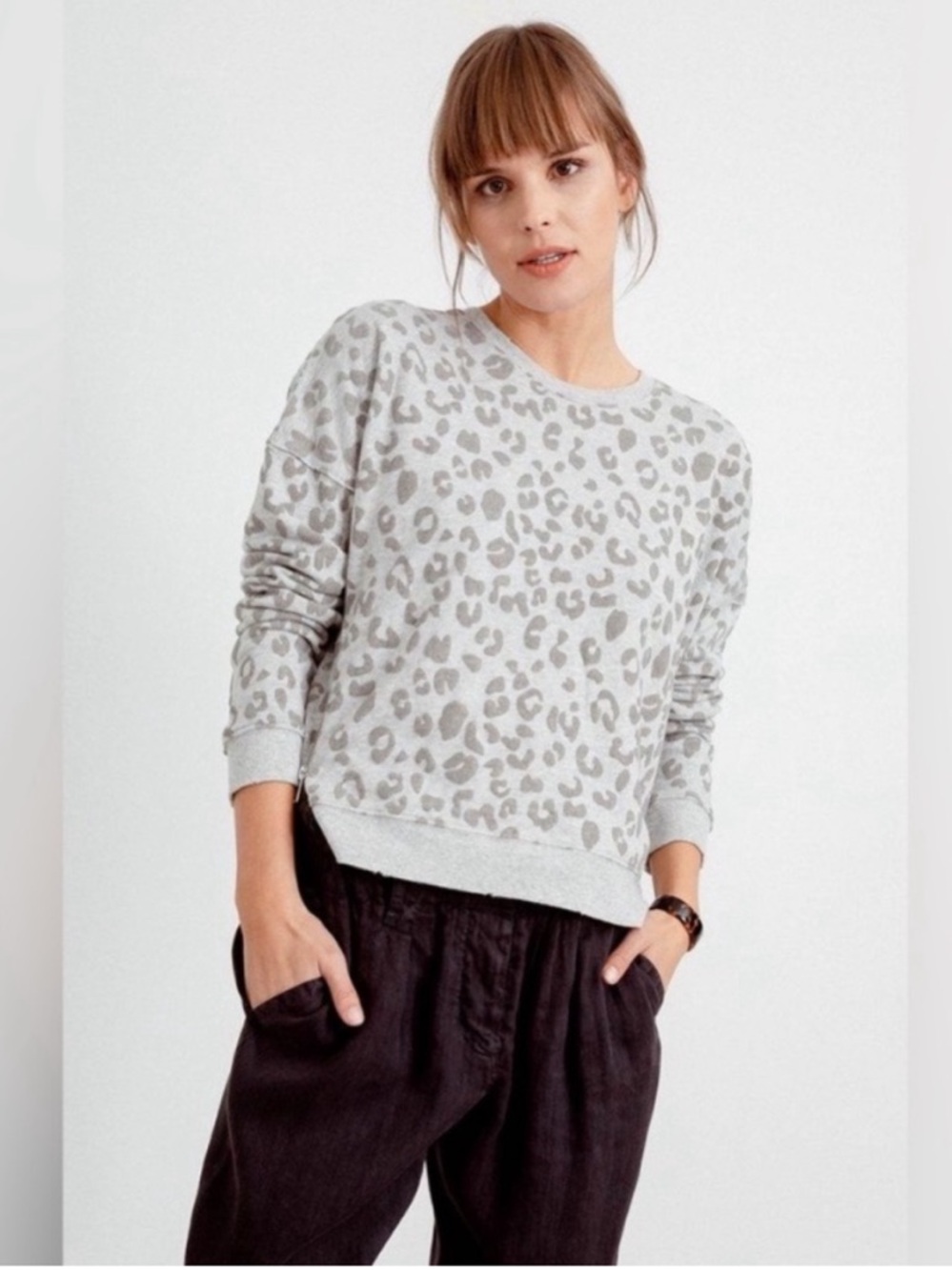 Rails Marlo Flocked Leopard Print Sweatshirt View 2